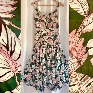 Gianni Bini Button Up High Low Leafy Dress